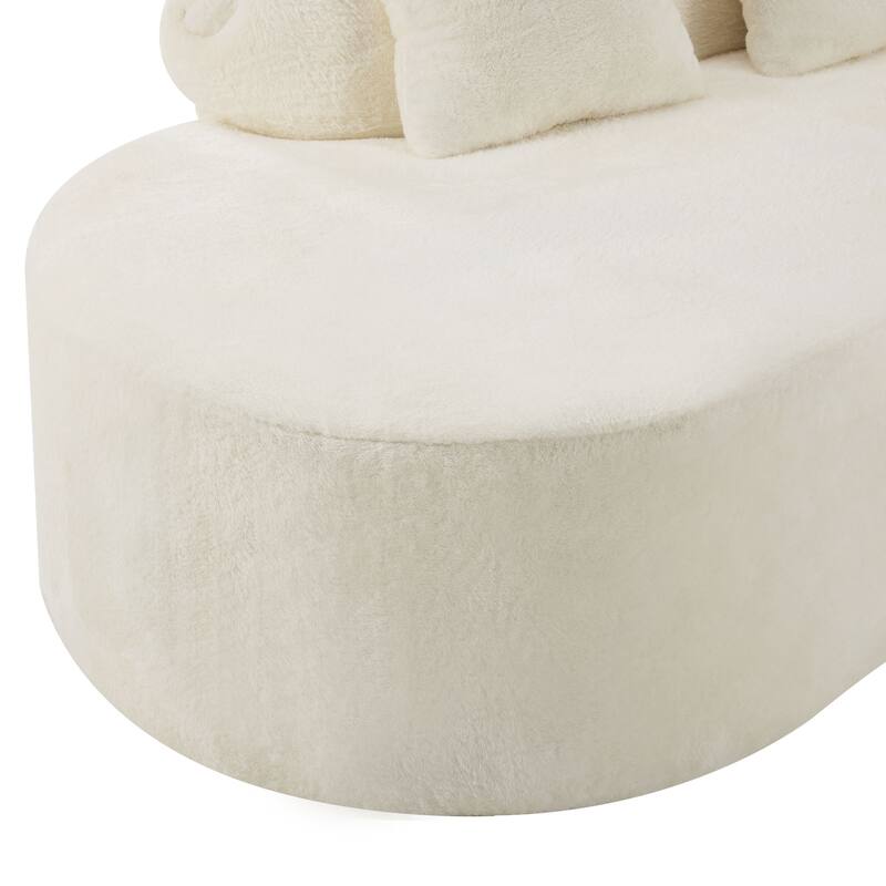 Modern and simple curved flannelette sofa