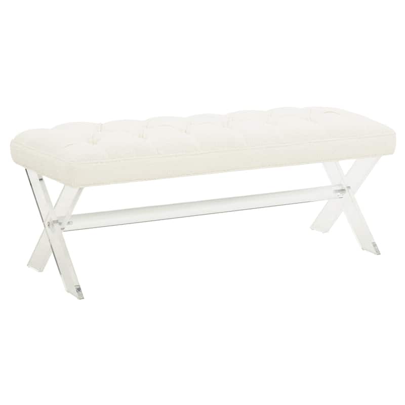 SAFAVIEH Couture Ketevan Tufted Acrylic Bench - 48"x18"x18". - 48" W x 18" L x 18" H - 48Wx18Dx18H