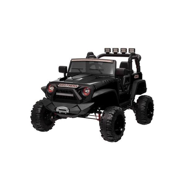 slide 2 of 34, 24V Ride-On Car with Parental Remote, LED Headlights, and Bluetooth Music Black