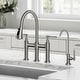 preview thumbnail 14 of 66, Kraus Allyn Traditional 3-Function Bridge Pulldown Kitchen Faucet KPF-3121 - 16" H with Dispenser faucet FF-102 - SFS - Spot Free Stainless Steel