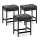 preview thumbnail 13 of 17, RENEWLINE 24.4" Backless Bar Stools Set of 2 - PU Leather Counter Height - Kitchen Island & Bar Set of 3 - Black