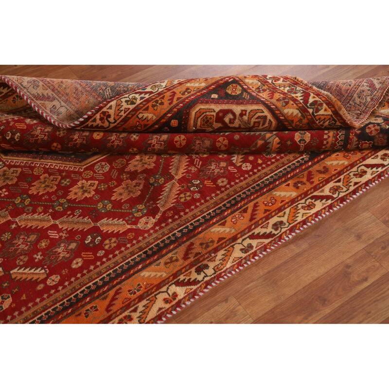 Shiraz Kashkoli Persian Antique Area Rug Handmade Wool Carpet - 4'10"x 8'2"