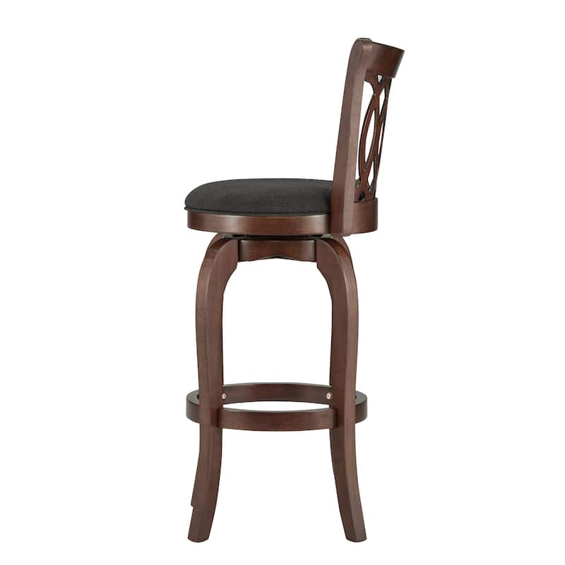 Verona Linen Scroll-back Swivel 29-inch Bar Stool by iNSPIRE Q Classic