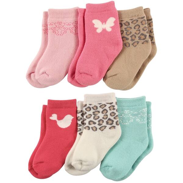 slide 1 of 1, Luvable Friends Baby Girl Newborn and Baby Socks Set, Whimsical Whimsical - 0-6 Months