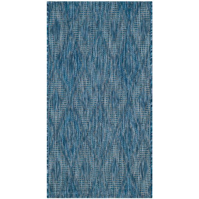 SAFAVIEH Courtyard Marolyn Indoor/ Outdoor Waterproof Patio Backyard Rug - 2' x 3'7" - Navy/Navy