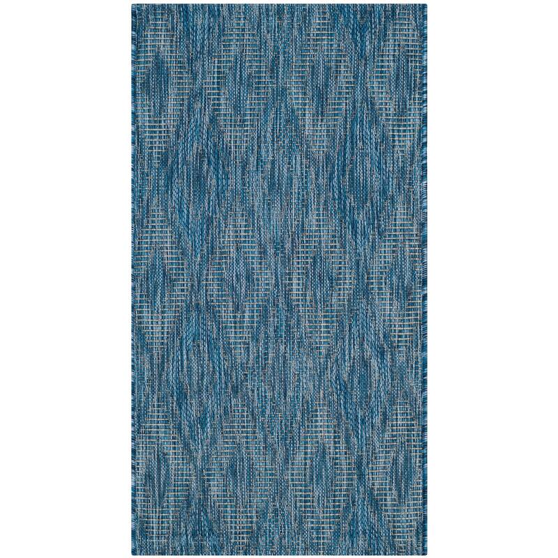 SAFAVIEH Courtyard Marolyn Indoor/ Outdoor Waterproof Patio Backyard Rug - 2' x 3'7" - Navy/Navy