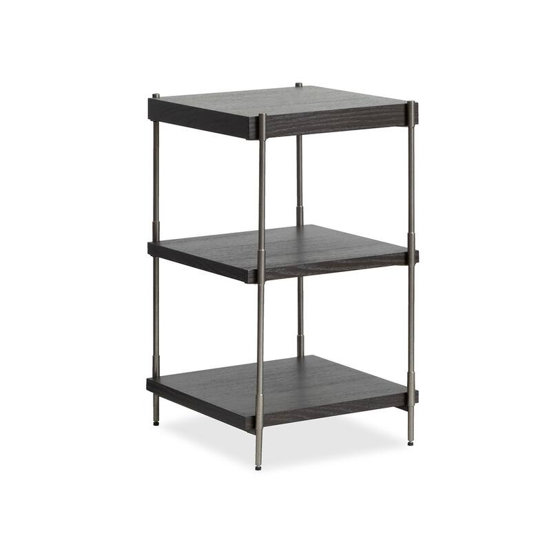 Magnussen Home Spencer Dark Briarsmoke Rectangular Accent Table - 16''W x 16''D x 26''H - 16''W x 16''D x 26''H