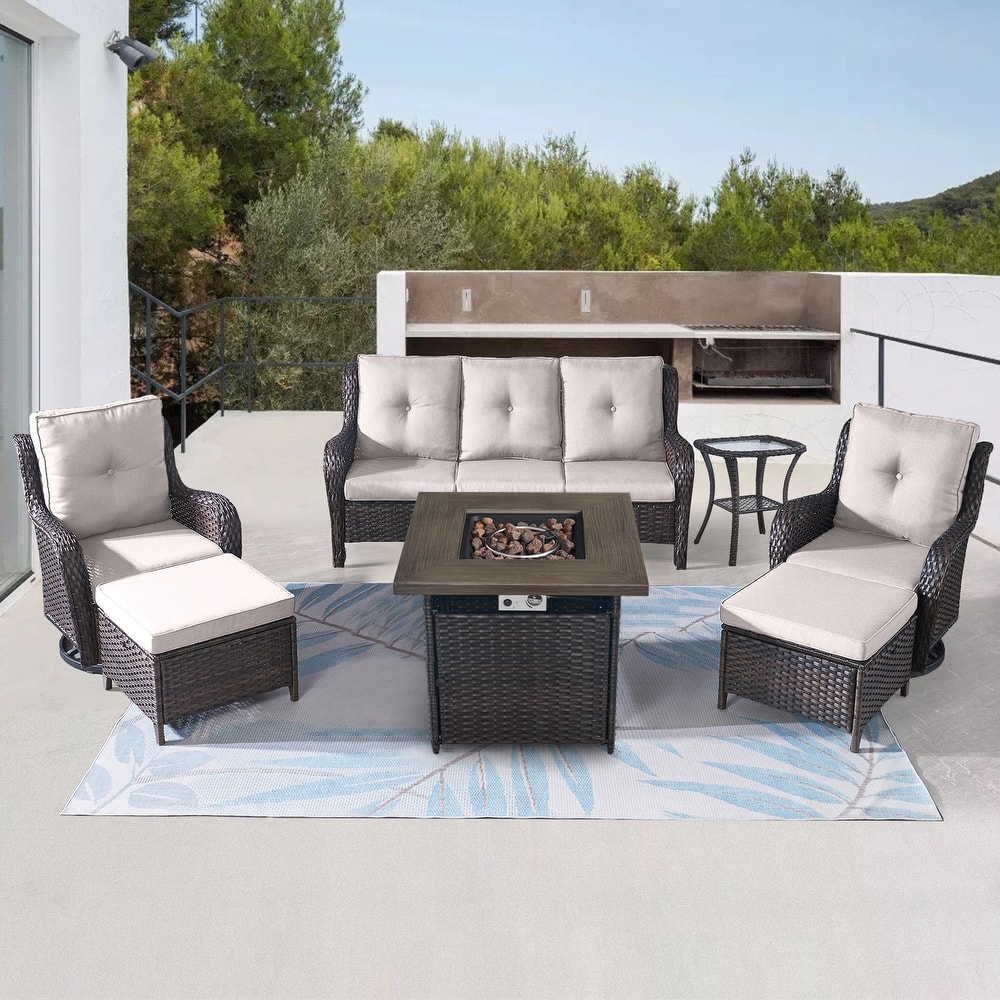 Gymojoy Outdoor Furniture Set with 50,000 BTU Fire Pit Table