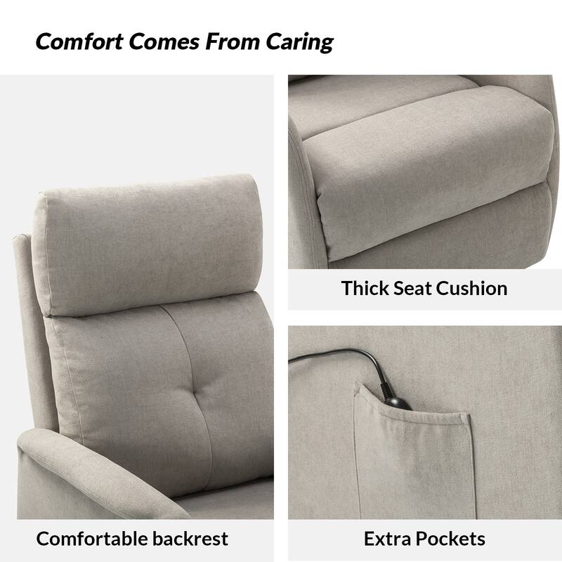 Elisa Power Remote Lift Assist Recliner Set Of 2 with Metal Base