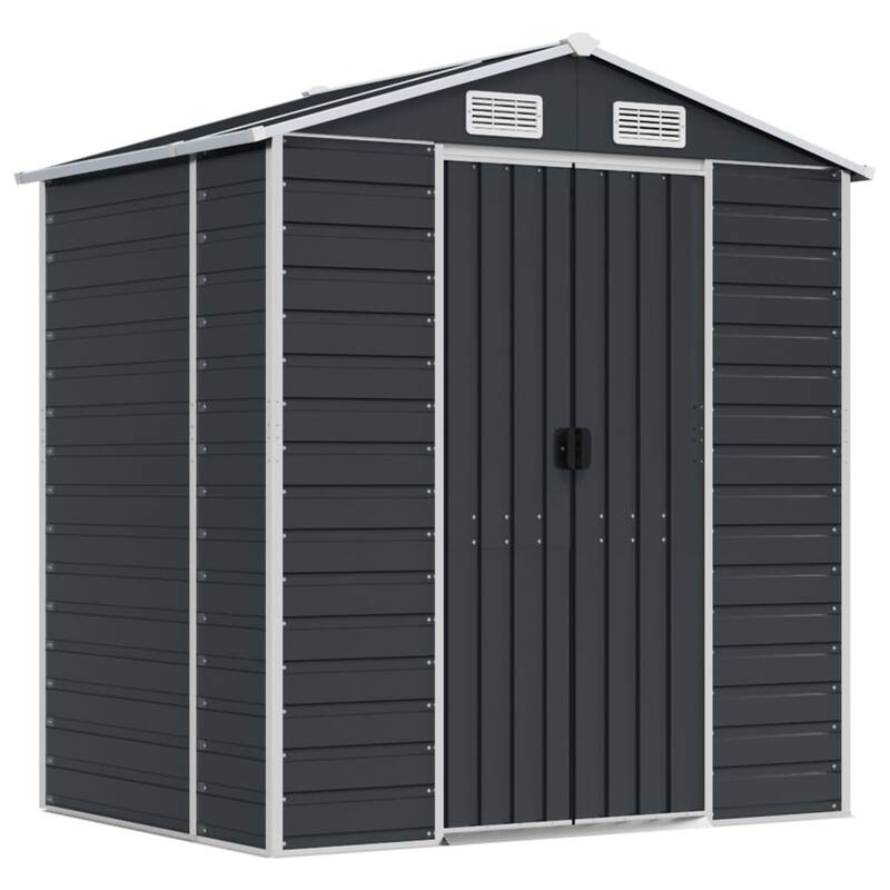 vidaXL Garden Shed Metal Outdoor Storage Shed Anthracite Galvanized Steel