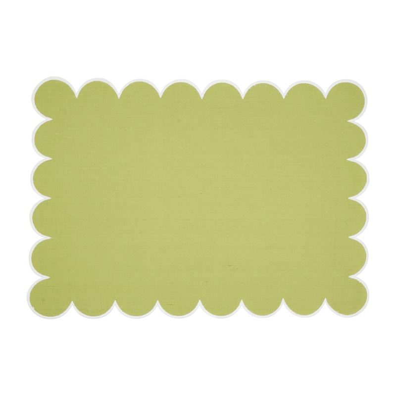 Eco Scallop Border Placemat (Set of 4) - 14"x20" - Kiwi