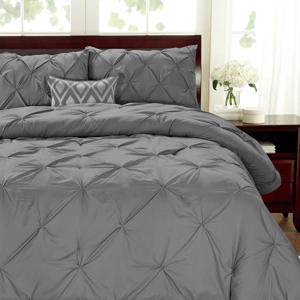 Swift Home Modern Pintuck Ultra-Soft Microfiber 3-Piece Bedding