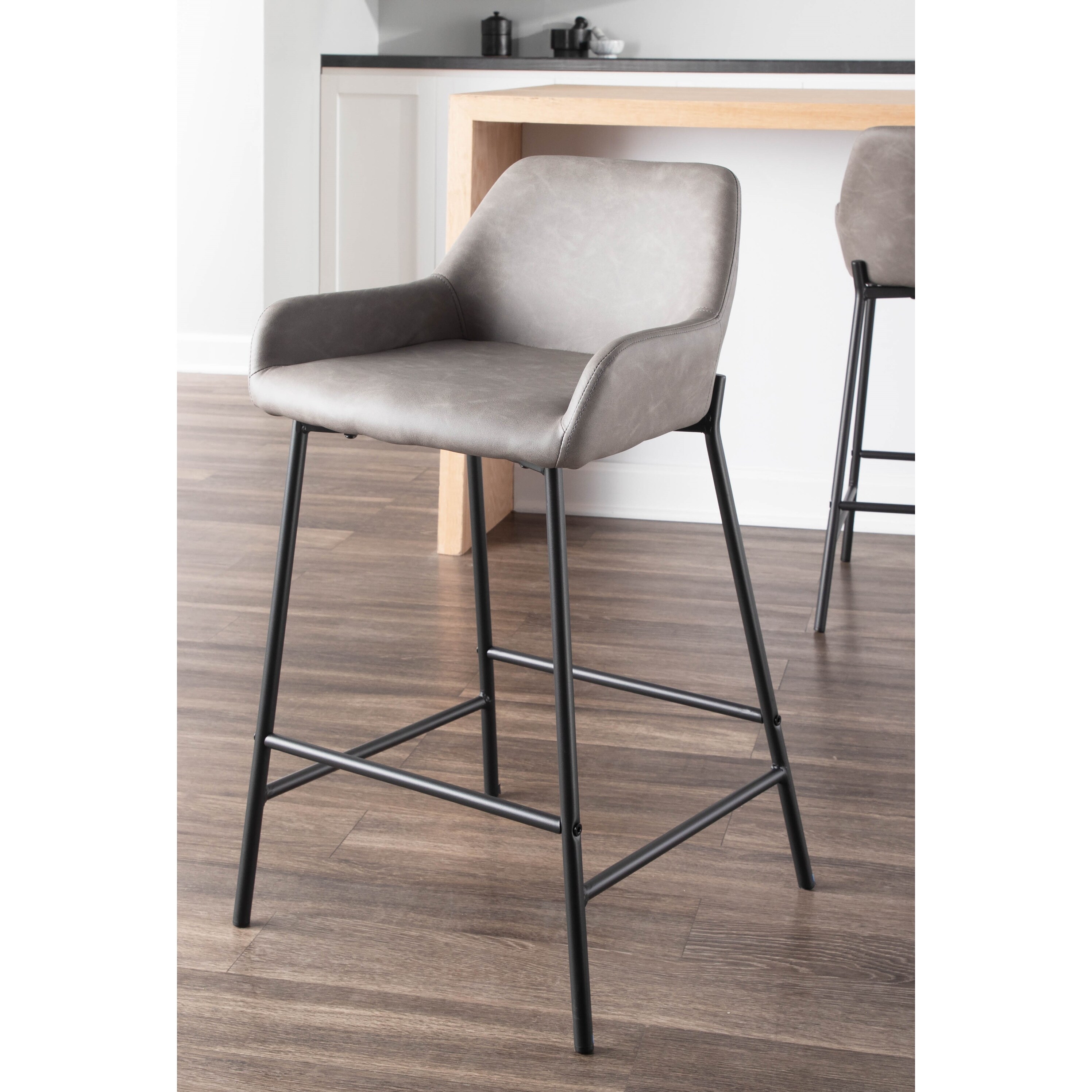 Carbon Loft Galotti Industrial Counter Stools Set of 2 N A