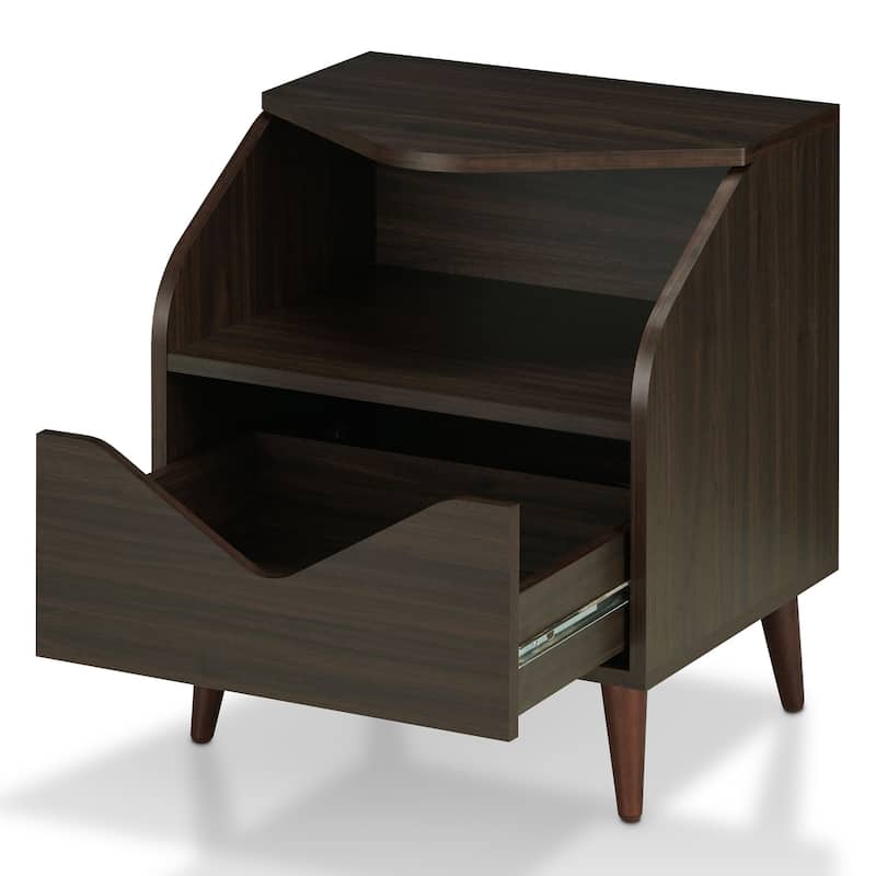 DH BASIC Mid-century Modern 20-inch 1-Shelf and 1-Drawer End Table by Denhour