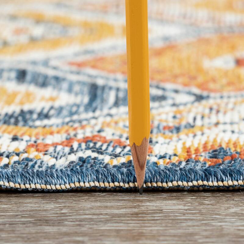 Alfresco Nautical & Coastal Geometric Reversible Indoor/Outdoor Area Rug