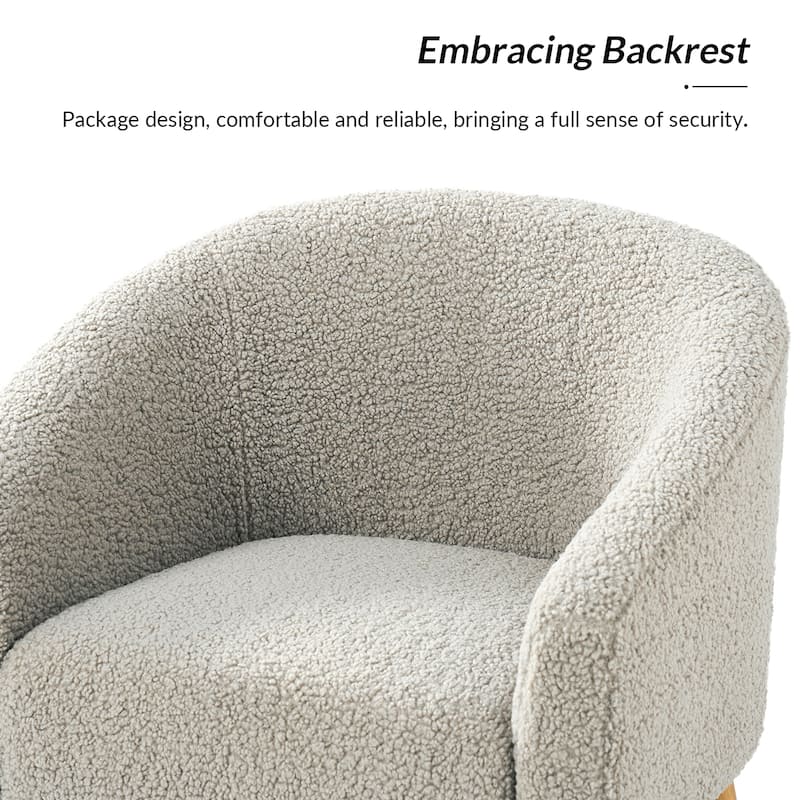 Sheila Modern 30"W Boucle Armchair with Solid Wood Legs Set of 2 by HULALA HOME