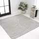preview thumbnail 111 of 125, JONATHAN Y Odense Minimalist Curve Geometric Gray/Ivory Area Rug 5' Square - Gray/Ivory