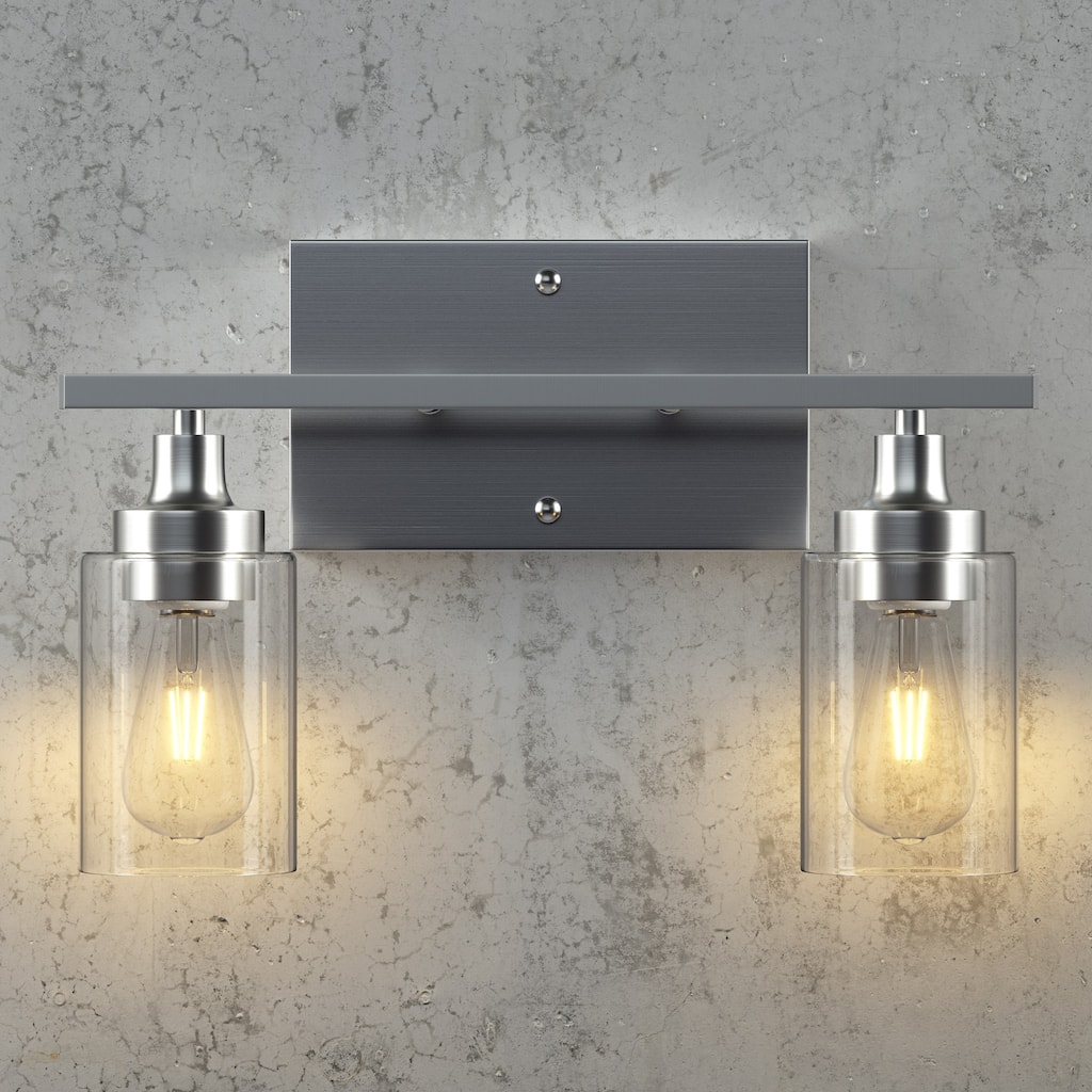 CO-Z Modern 2-Light Vanity Light Wall Sconce with Clear Glass Shades
