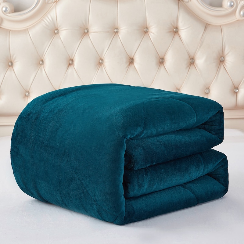 3 Piece Sherpa Plush Micro Suede Comforter Set