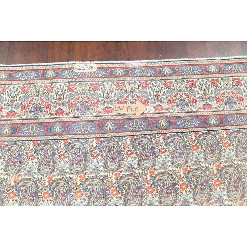 Muted Distressed Paisley Kerman Persian Area Rug Handmade Wool Carpet - 9'8" x 12'6"