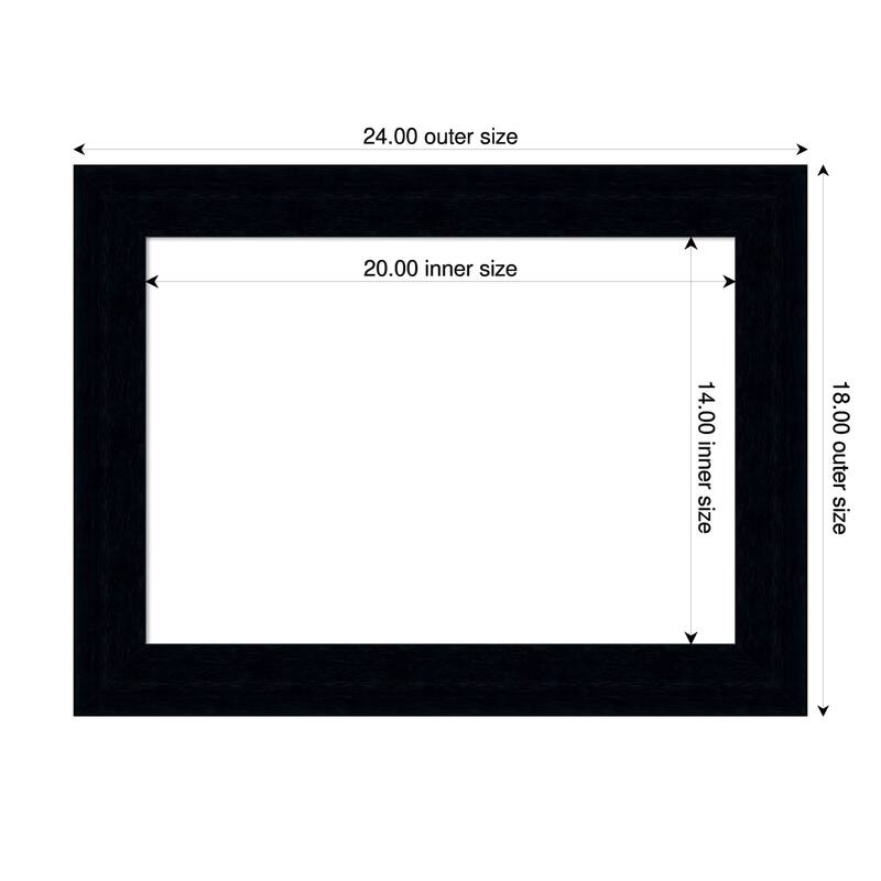Amanti Art Tribeca Black Framed Dry Erase Magnetic Board - 24 x 18 in