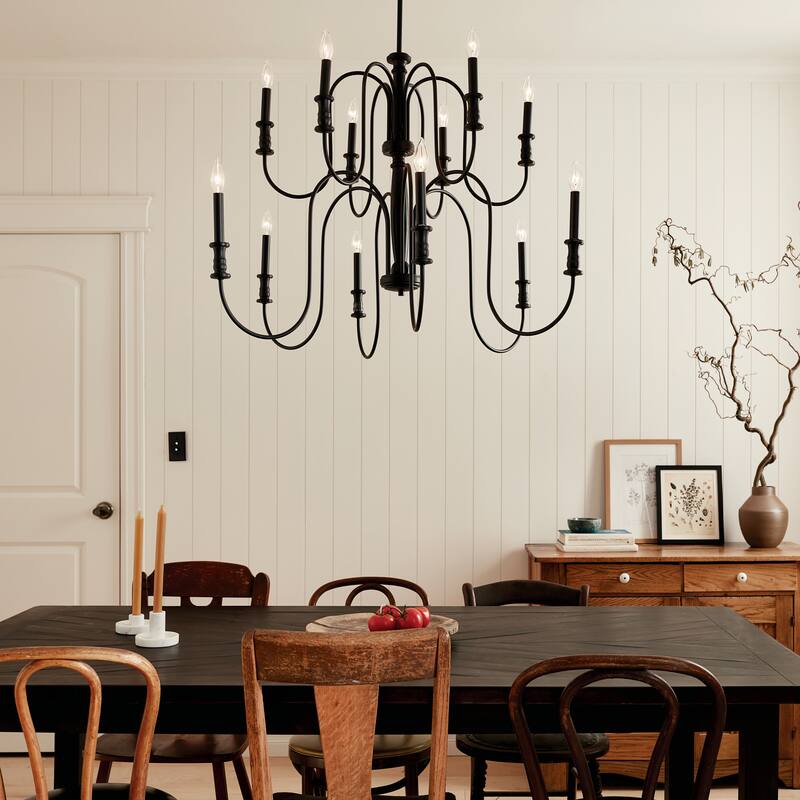 Kichler Lighting Karthe 42 inch 12-Light Chandelier Black