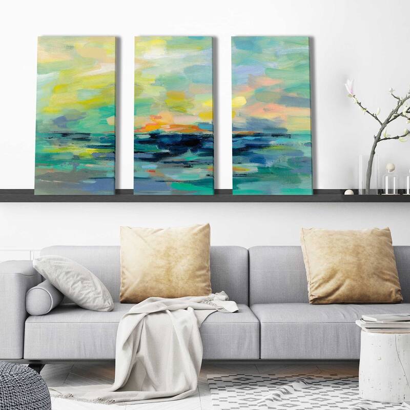 "Pacific Beach" 3 Piece Set on Canvas