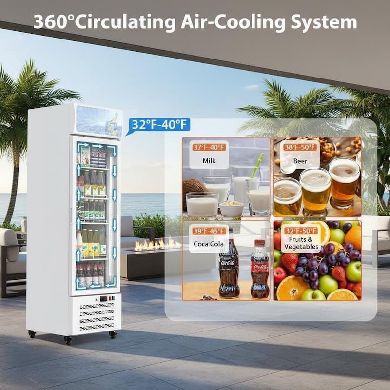 Commercial Display Refrigerator, 11.5 Cu.Ft.