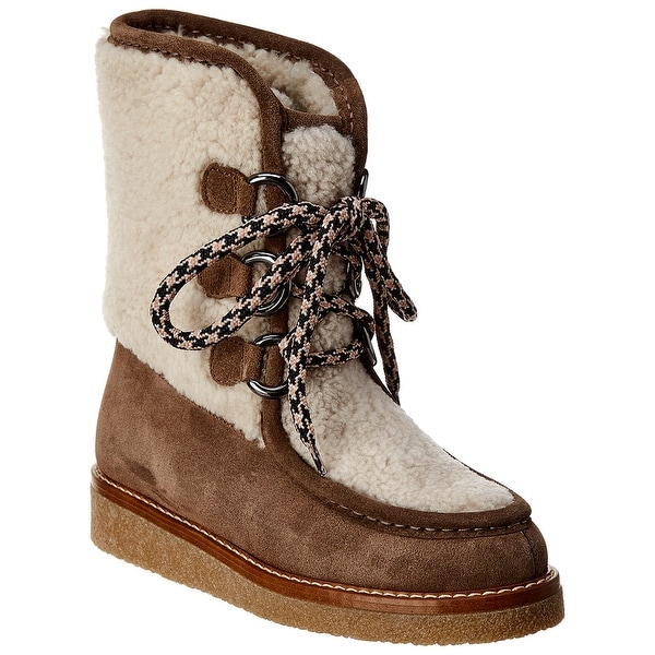 aquatalia wynter suede & shearling platform boots