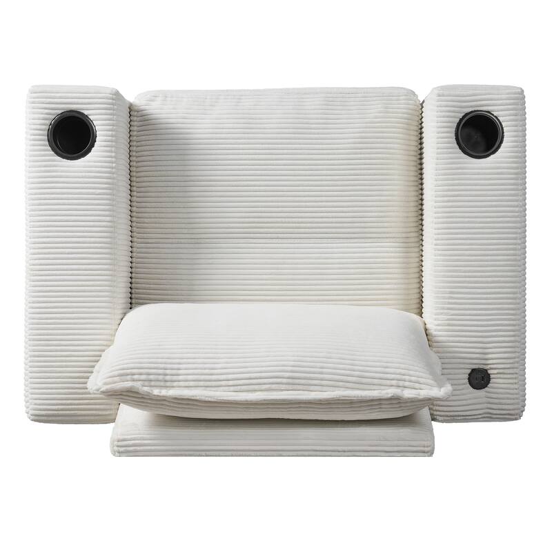 Christopher Knight Home - LuxeComfort Grey Oversized Corduroy Upholstered Chaise Lounge Chair with Storage Ottoman.