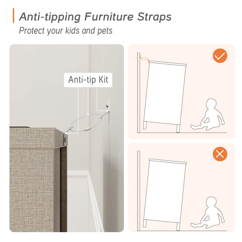 2 Drawer Nightstands with Charging Station for Bedroom