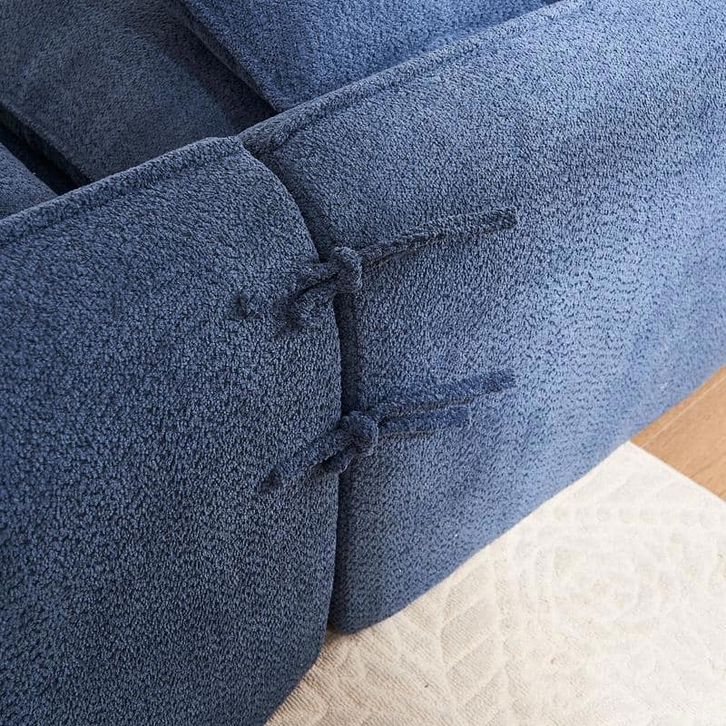 Blue 3-Seater Deep Seat Sofa,L-Shape Chaise,Oversized Comfy Sectional