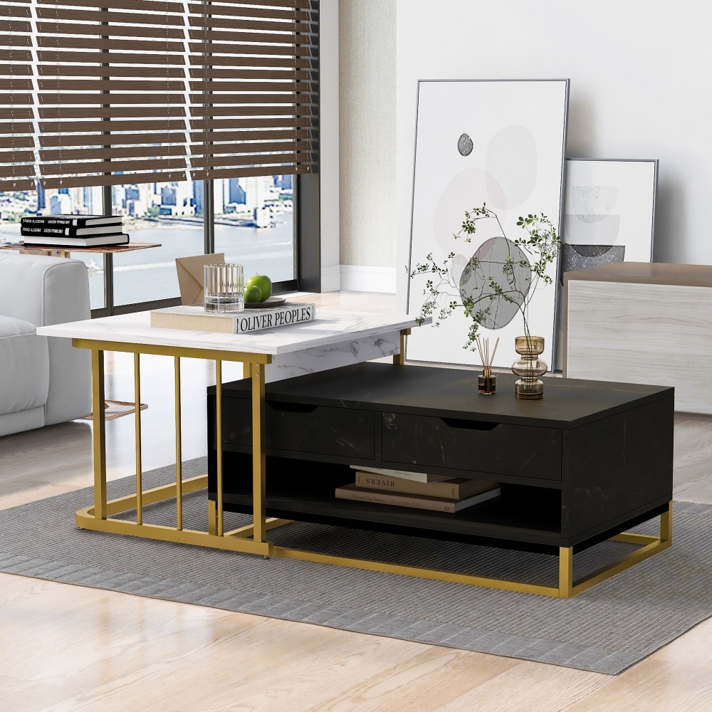 Gold and marble new arrivals nest of tables