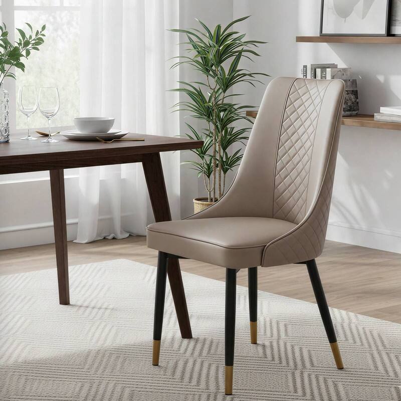 Allure Dining Chairs with Fabric/Leather Seat and Black Oak Wood Legs