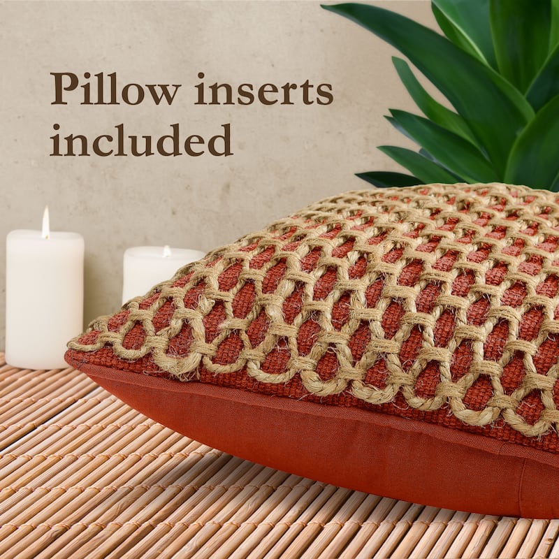 Boho Living Jada Braided Cotton/Jute Throw Pillows