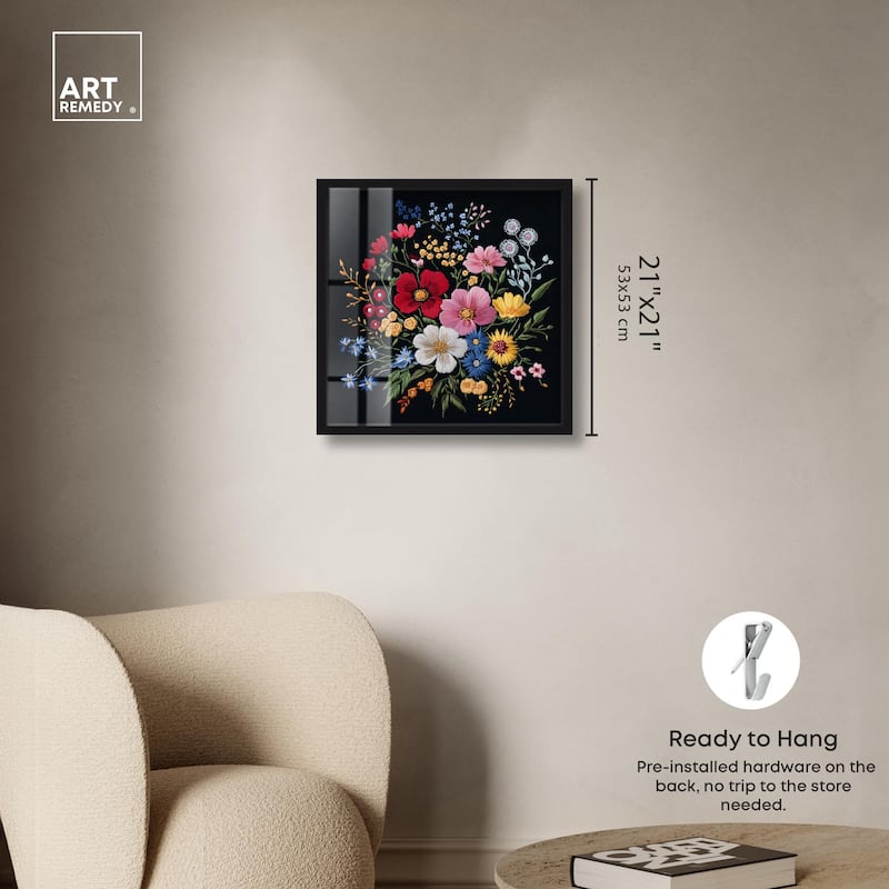 Midnight Wildflower Weave Shadowbox by Art Remedy