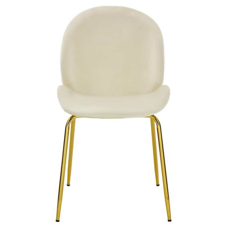 Set of 2 Velvet Accent Chairs with Gold Metal Legs - 19" x 21.5" x 34" (L x W x H)