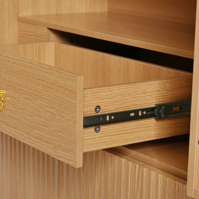 Arched 72" Tall Kitchen Pantry Cabinet with 8 Door Shelves and 3 Adjustable Shelves for Kitchen Storage Solutions