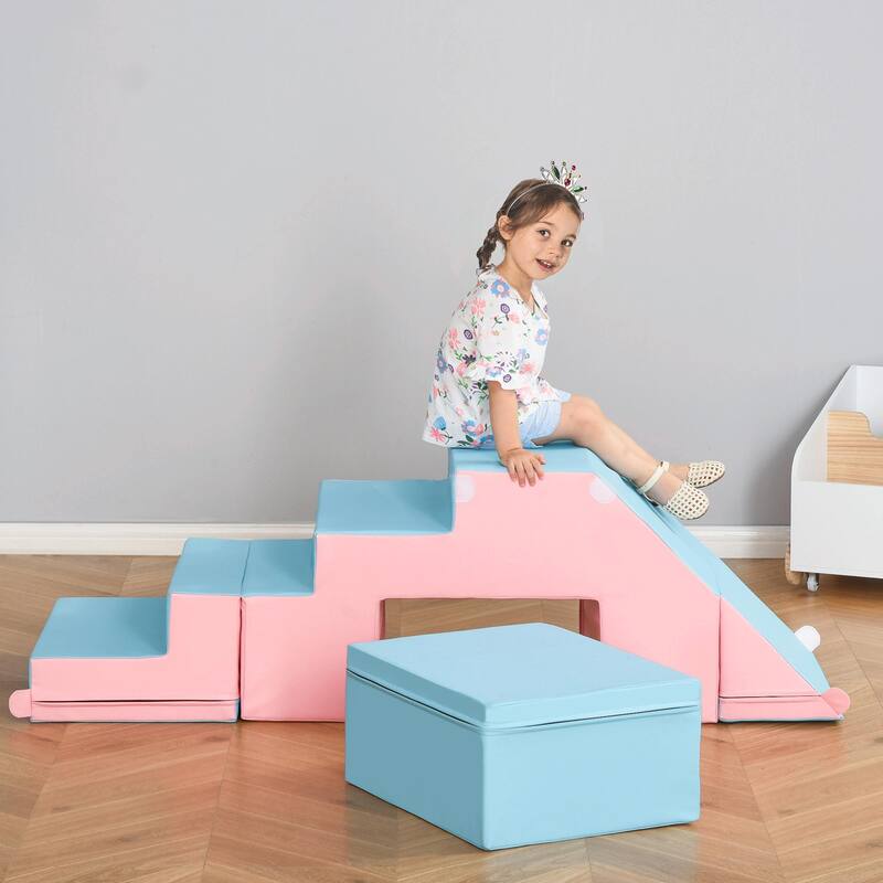 Soft Foam Climbing Set for Toddlers and Kids, Easy-to-Clean 2-Piece Play Set