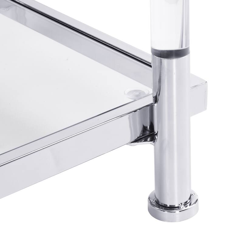 Stylish Sofa Table with Tempered Glass and Acrylic Legs, Ideal for Living Room and Bedroom Decor.