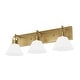 preview thumbnail 2 of 9, Hunter Carrington Isle Luxe Gold 3-Light Bathroom Vanity w/ Cased White Glass - Casual, Transitional - Designer
