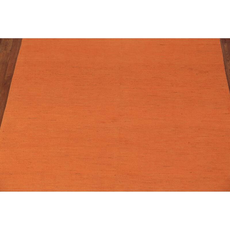 Orange Gabbeh Modern Area Rug Hand-Knotted Wool Carpet - 4'10" x 6'8"