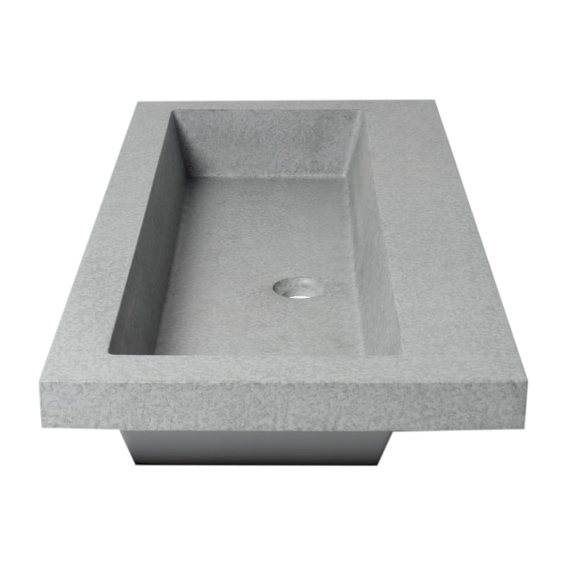 ALFI brand 40" Solid Concrete Gray Matte Trough Sink for the Bathroom