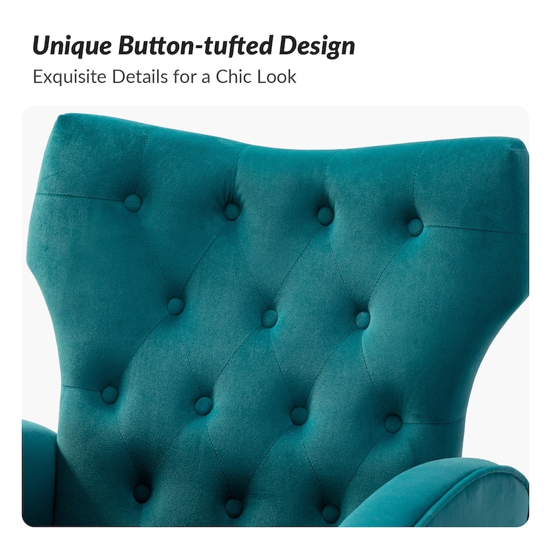 Abadiana Accent Tufted Chair with Metal Base by HULALA HOME