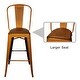 preview thumbnail 13 of 24, High Back Metal Barstool with Black/Brown Leather Cushion-Set of 2