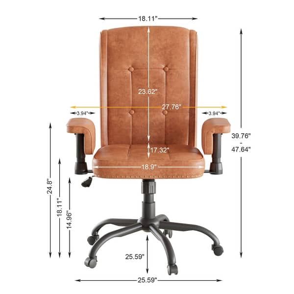 dimension image slide 0 of 2, Adjustable Desk Chair Executive Office Chair Computer Chair Ergonomic Mid Back with 360°Swivel, Home Office Desk Chair