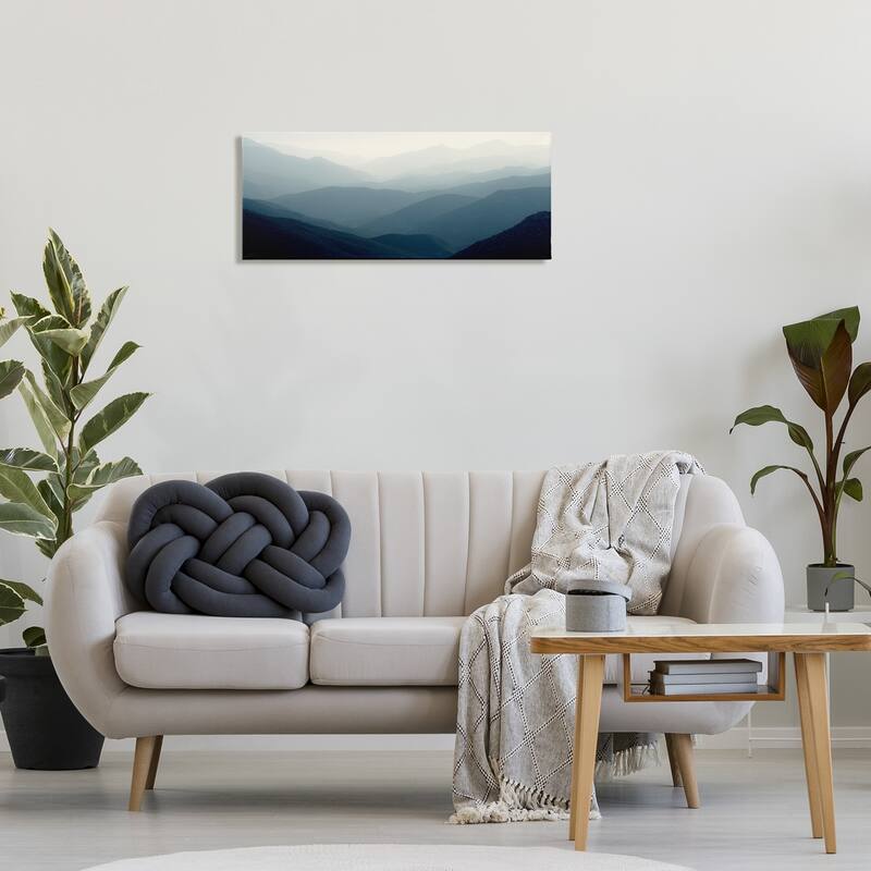 Stupell Foggy Blue Mountains Canvas Wall Art Design By Gemma Bardot