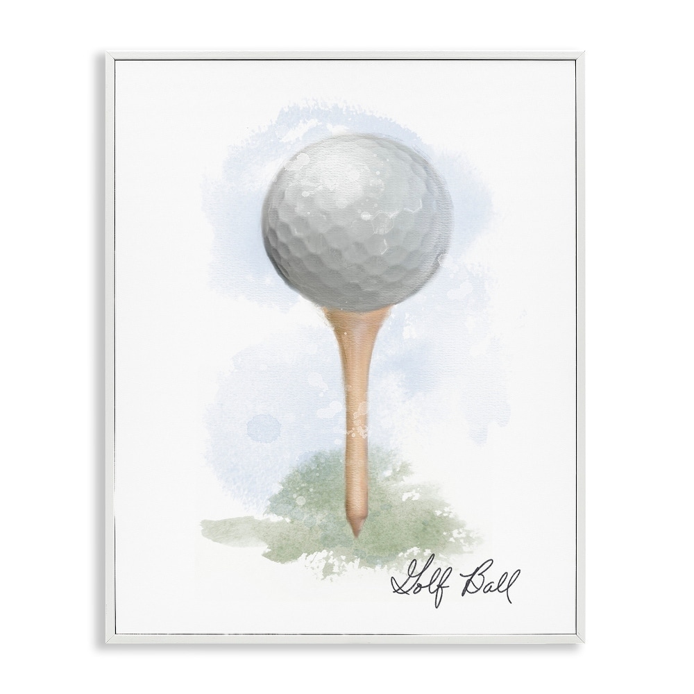 Stupell Soft Pastel Golf on Tee Framed Giclee Art Design By Matthew Piotrowicz