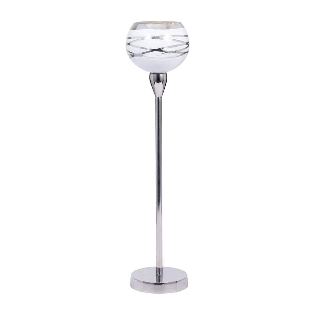 Sagebrook Home Modern Neutral White/silver Votive Classic and Sophistication Glass Candle Holder