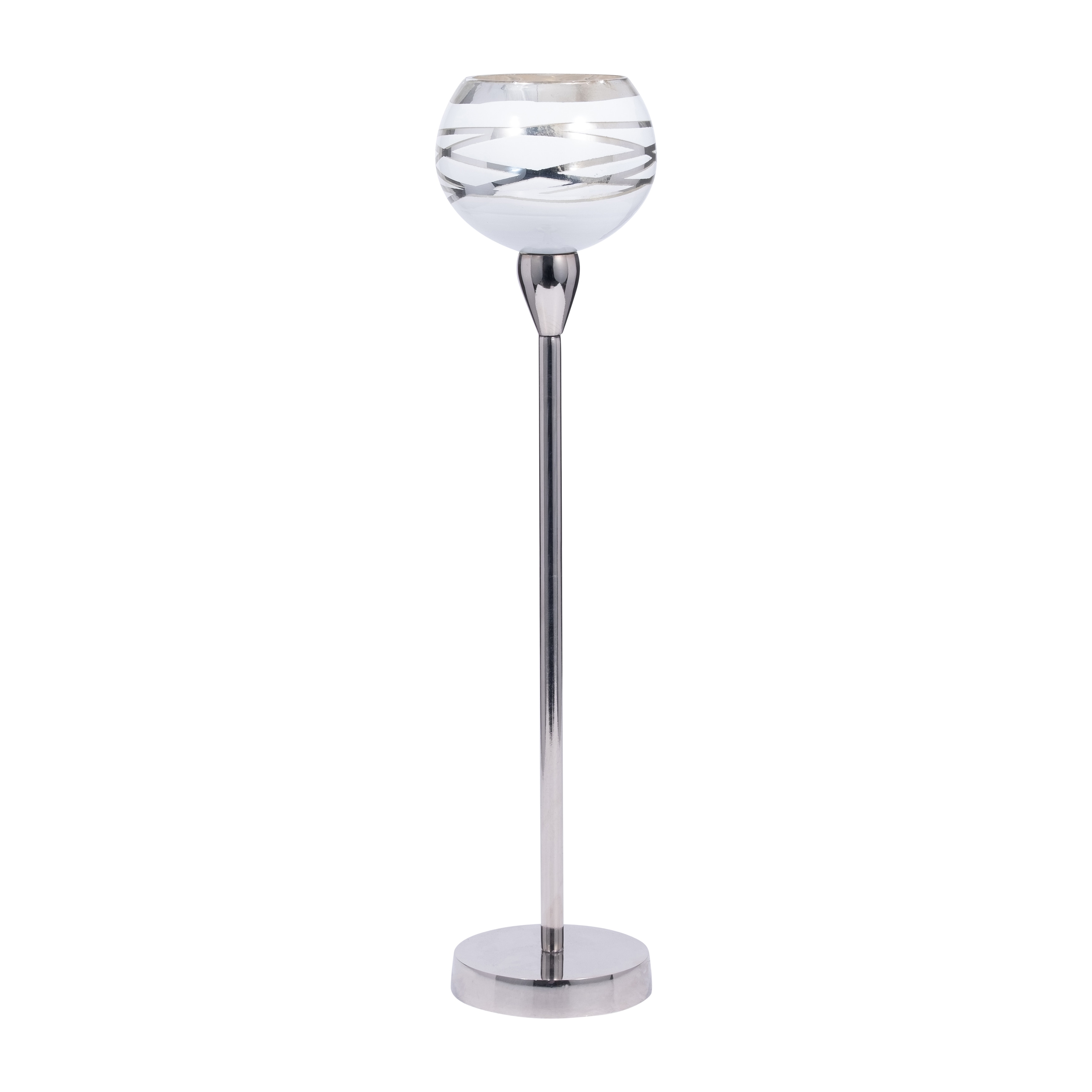 Sagebrook Home Modern Neutral White/silver Votive Classic and Sophistication Glass Candle Holder
